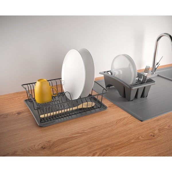 Scurgător vase din oțel inoxidabil Metaltex Aquatexplus Lava, gri antracit-image-4