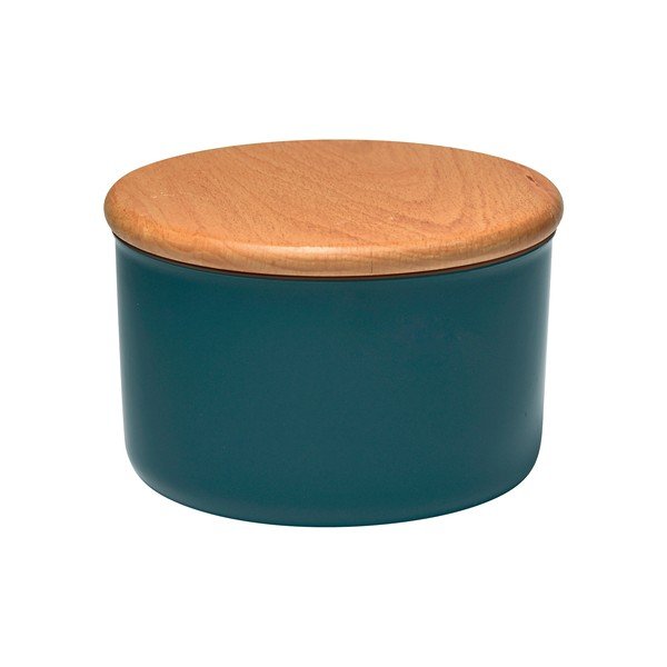 Recipient cu capac din lemn Emile Henry, 0,5 l, albastru închis