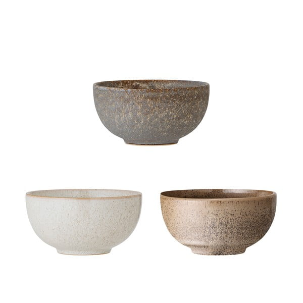 Boluri mici 3 buc. din gresie 700 ml Addison – Bloomingville