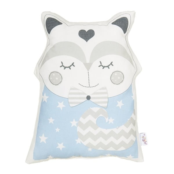 Pernă din amestec de bumbac pentru copii Mike & Co. NEW YORK Pillow Toy Smart Cat, 23 x 33 cm, albastru