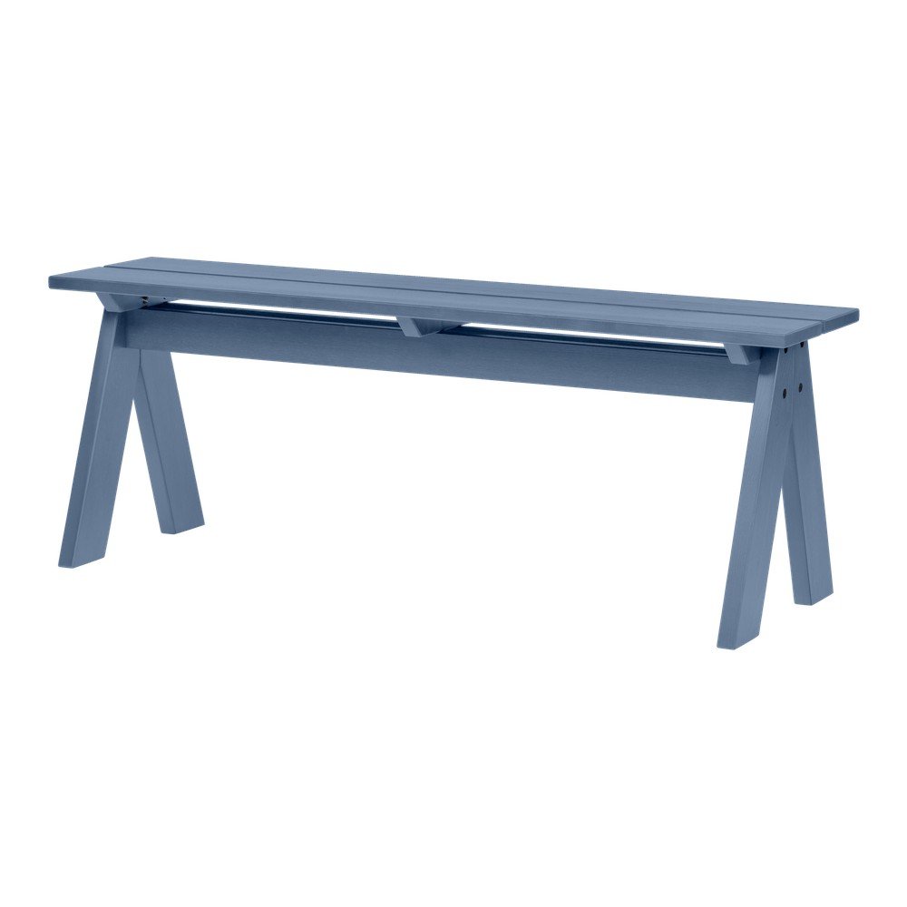 Bancă de grădină albastră din lemn masiv Navo – noo.ma