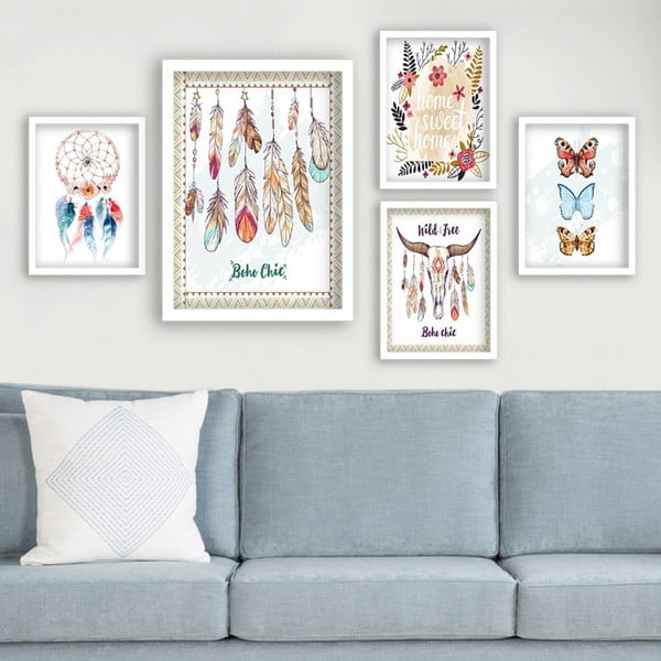 Tablouri 5 buc. Boho – Wallity-image-1