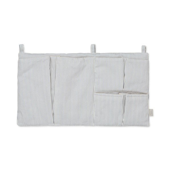 Buzunar pentru pătuț albastru deschis din bumbac organic 42 cm Classic Stripes Blue – Cam Cam Copenhagen