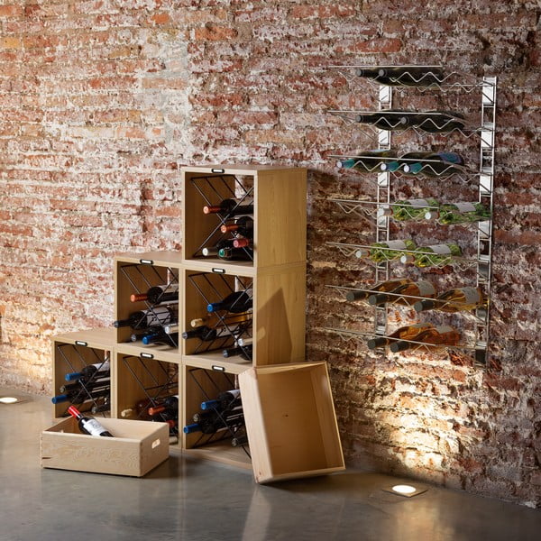 Raft pentru sticle de vin în culoare naturală cu aspect de lemn de frasin număr de sticle 12 36,5x36x29 cm Macon – Compactor-image-1