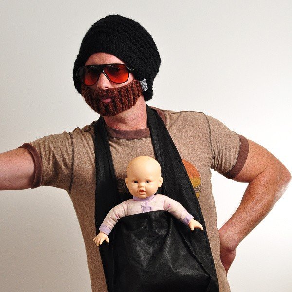 Căciulă cu barbă detașabilă, Beardo Original, negru-maro-image-2