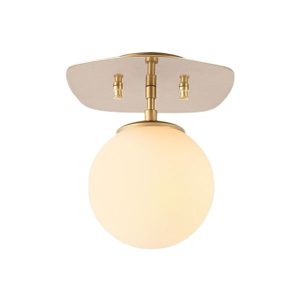 Plafonieră aurie cu abajur din sticlă 20x25 cm Well – Opviq lights