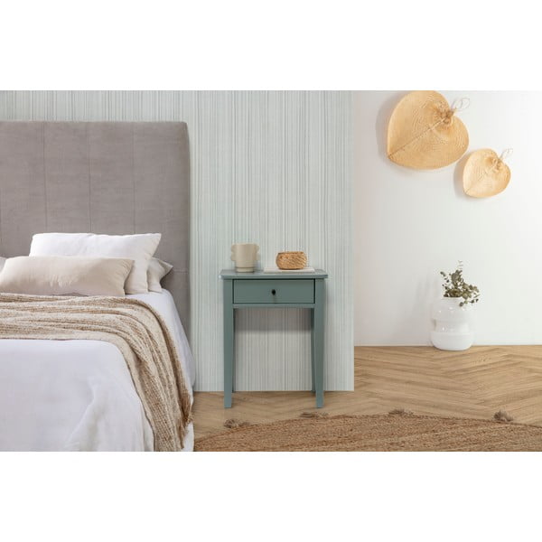 Noptieră în culoarea petrolului din lemn masiv de pin Bart – Marckeric-image-1