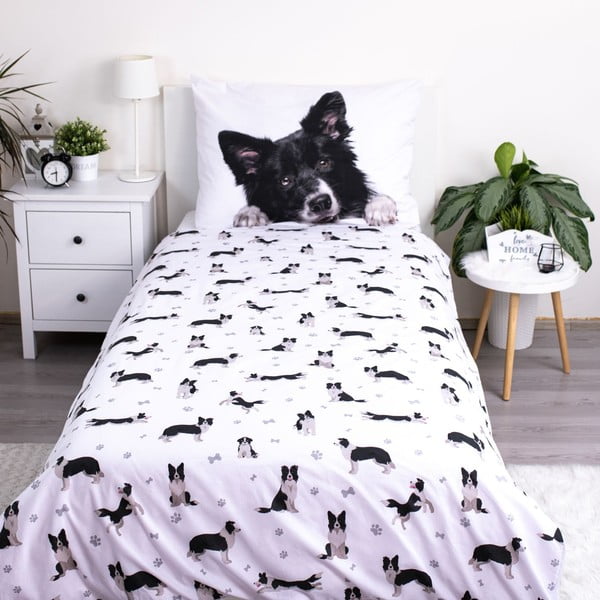 Lenjerie de pat pentru copii din bumbac pentru pat de o persoană 140x200 cm Border Collie – Jerry Fabrics-image-2