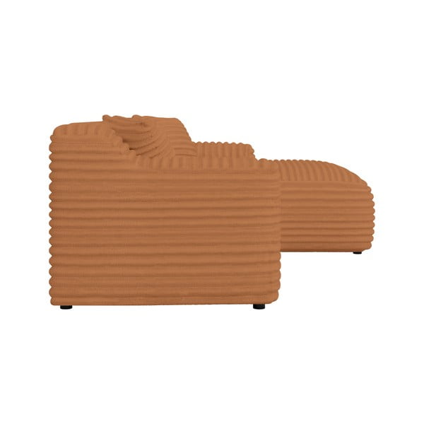 Colțar teracotă cu tapițerie din catifea reiată  (cu colț pe partea dreaptă, cu șezlong) Martin – Ropez-image-3