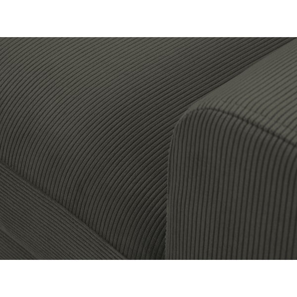 Colțar extensibil cu tapițerie reiată și șezlong pe partea stângă Micadoni Home Moghan, negru-image-1