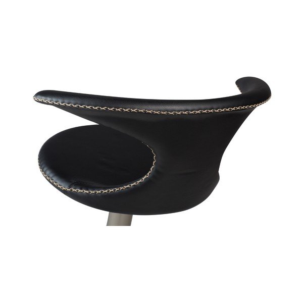 Scaun de bar reglabil cu șezut din piele DAN-FORM Denmark Flair, negru-image-3