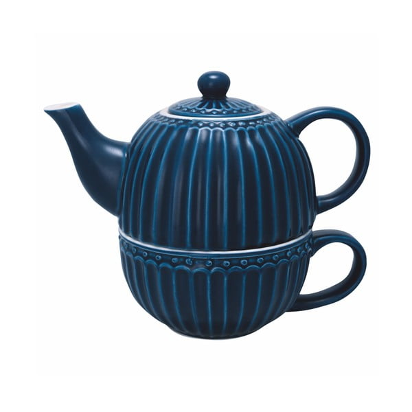 Ceainic și cană din ceramică Green Gate Alice, albastru închis