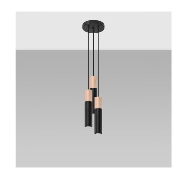 Lustră pendul neagră ø 6 cm Paul – Sollux-image-3