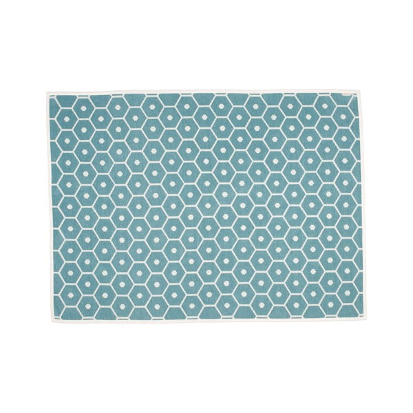 Pătură turcoaz din amestesc de lână 140x180 cm Honey Turquoise – Pappelina