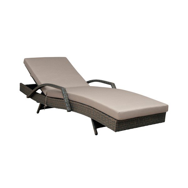 Șezlong de grădină maro/bej din ratan artificial Redondo – Unique Furniture