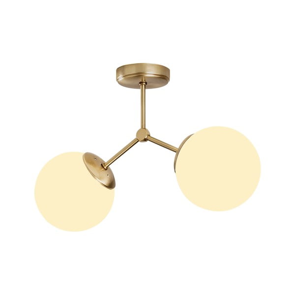 Plafonieră albă/alămie cu abajur din sticlă 15x44 cm Damar – Opviq lights-image-2