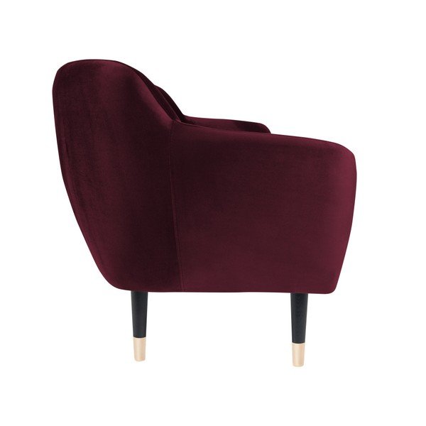 Canapea Mazzini Sofas AMELIE cu picioare negre, vișiniu, 158 cm-image-3
