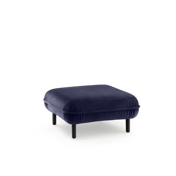 Taburet cu tapițerie din catifea EMKO Bean, albastru închis-image-2