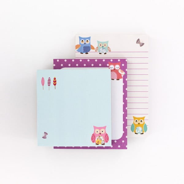 Set 3 carneţele GO Stationery Owls