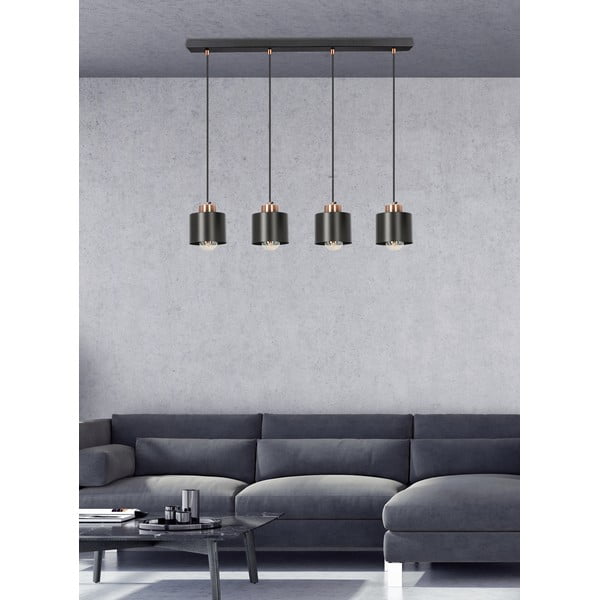 Lustră neagră din metal 12x75 cm Olena – Candellux Lighting-image-1