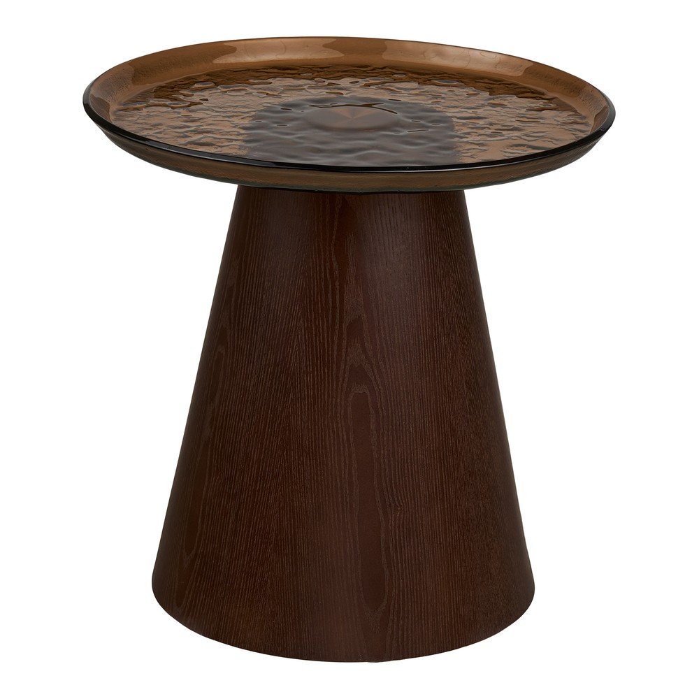 Măsuță auxiliară rotundă cu blat din sticlă ø 50 cm Orvieto – House Nordic