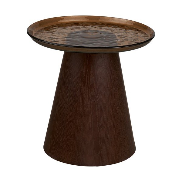 Măsuță auxiliară rotundă cu blat din sticlă ø 50 cm Orvieto – House Nordic