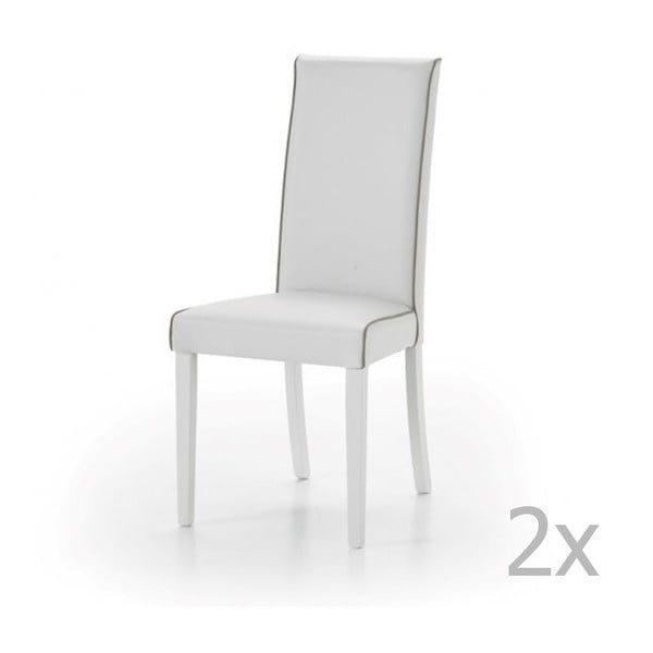 Set 2 scaune de lemn Castagnetti Ecco, alb 