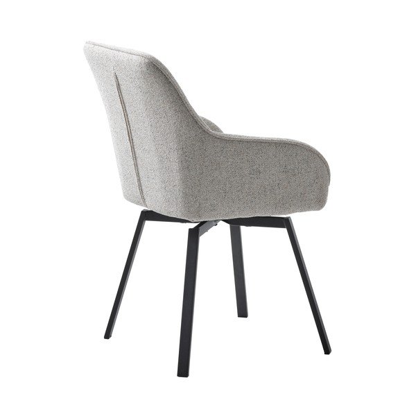 Scaun de sufragerie gri deschis cu cotiere tapițat Alma – Unique Furniture-image-3