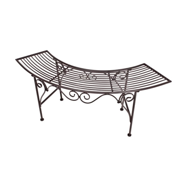 Bancă de grădină neagră/maro închis din metal Fuego – Garden Pleasure-image-2