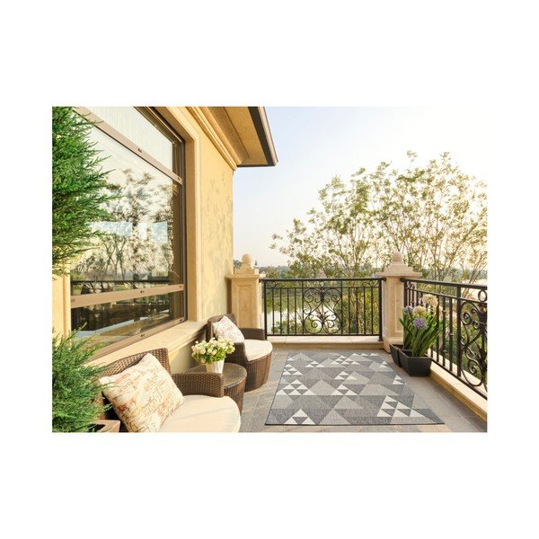 Covor pentru exterior Universal Clhoe Triangles, 80 x 150 cm, bej-gri-image-2