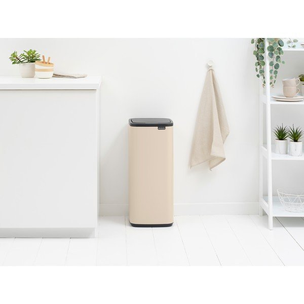 Coș de gunoi bej cu senzori de atingere din oțel 30 l Bo Touch – Brabantia-image-1