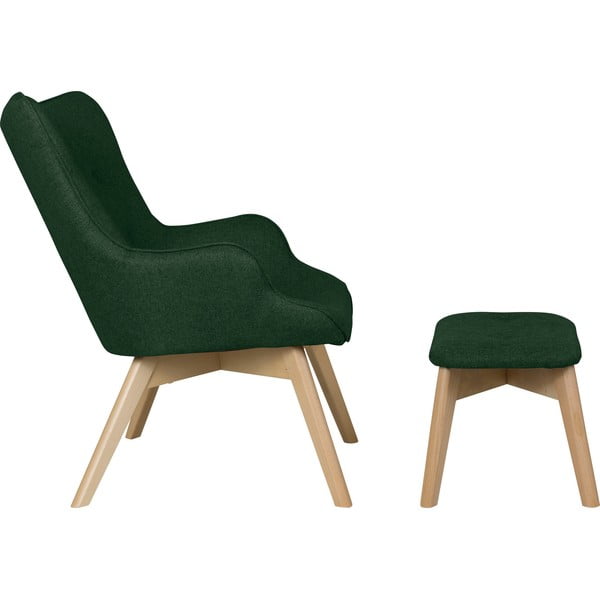 Fotoliu cu taburet verde închis Niko – Ropez-image-3