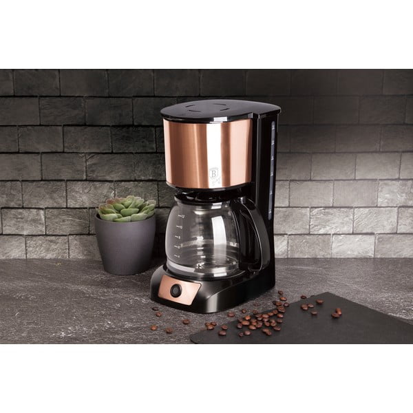 Mașină de cafea aurie cu filtru Rosegold Metallic Line - BerlingerHaus-image-1