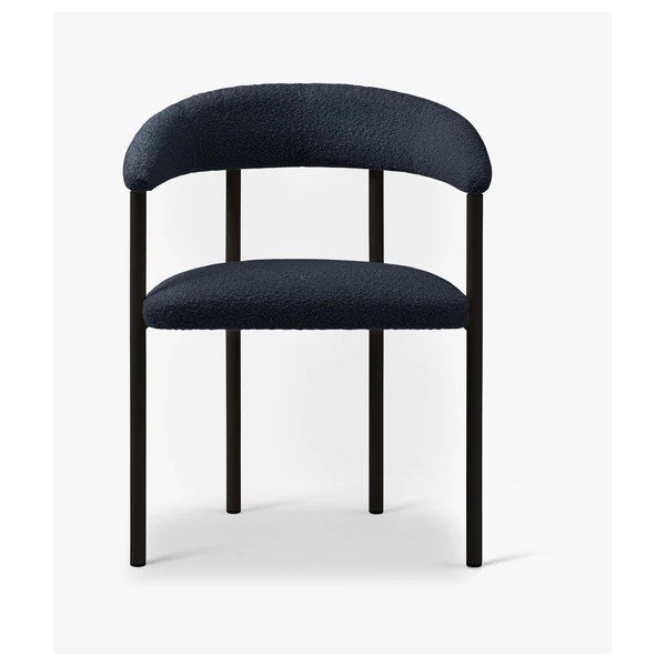 Scaun de living negru/albastru închis cu cotiere tapițat Lea – Micadoni -image-1