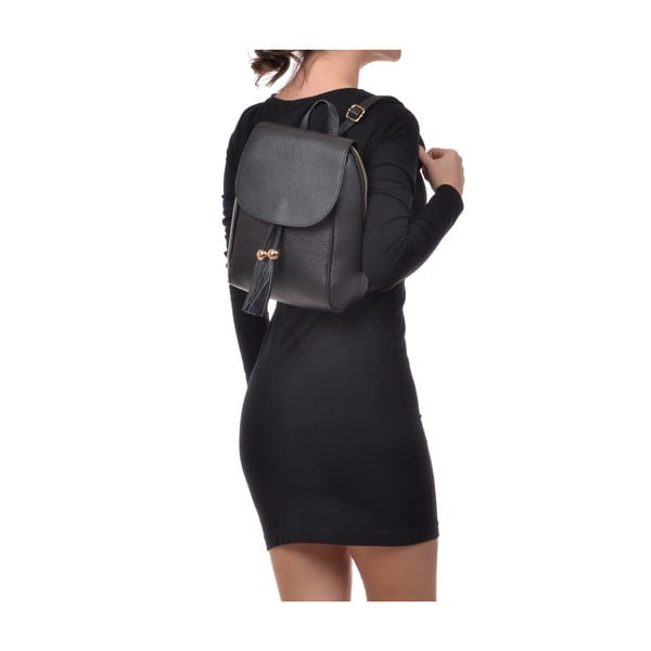 Rucsac din piele Sofia Cardoni Fausto, negru-image-1