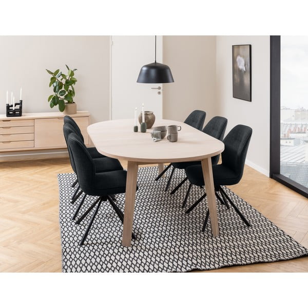 Masă de dining rotundă extensibilă cu blat cu aspect de lemn de stejar ø 120 cm A-Line – Actona-image-2