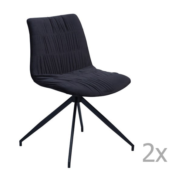 Set 2 scaune DAN-FORM Dazz Velvet, negru