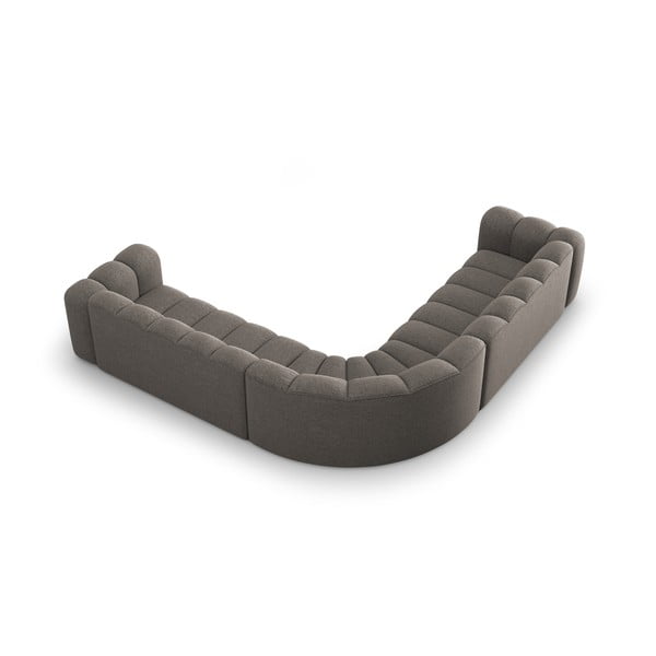 Colțar modular gri închis cu tapițerie din chenille Lupine – Micadoni -image-3