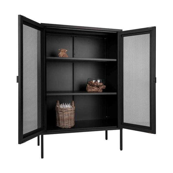 Vitrină neagră din metal 80x120 cm Melbourne – House Nordic-image-3