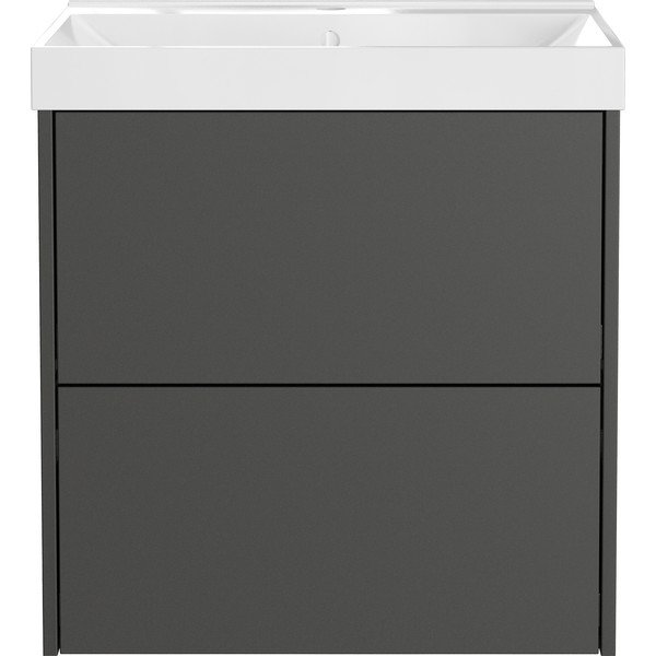 Dulap sub chiuvetă gri antracit suspendat cu aspect mat 61x65 cm Bodera – Germania-image-3