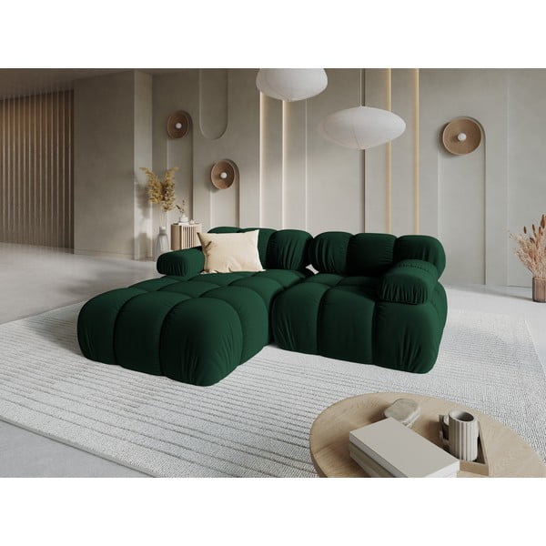 Canapea verde cu tapițerie din catifea 191 cm Bellis – Micadoni Home-image-1