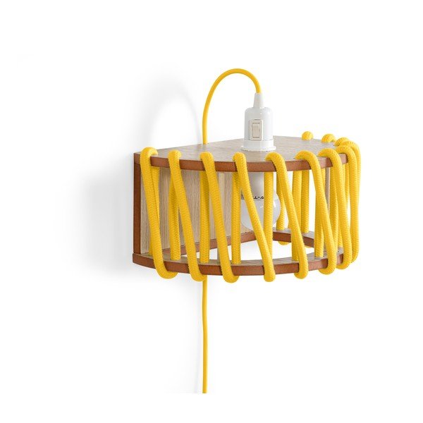 Aplică cu structură din lemn EMKO Macaron, lungime 30 cm, galben-image-2