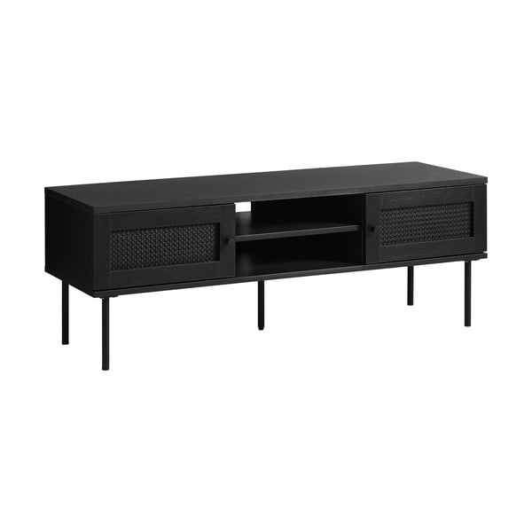 Masă TV neagră cu aspect de lemn de stejar 120x43 cm Pensacola – Unique Furniture-image-2
