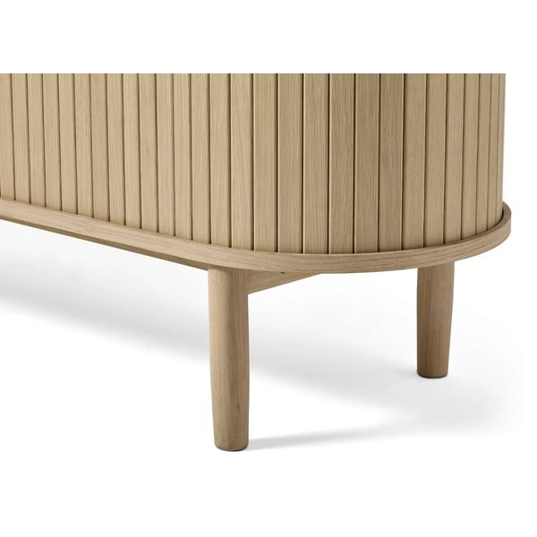 Comodă TV în culoare naturală cu aspect de lemn de stejar 180x56x40 cm Meta – Unique Furniture-image-4