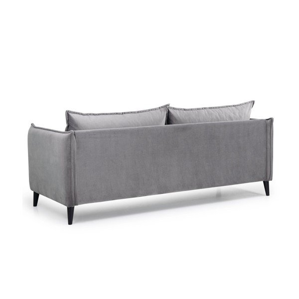 Canapea din catifea Scandic Leo, gri, 208 cm-image-2