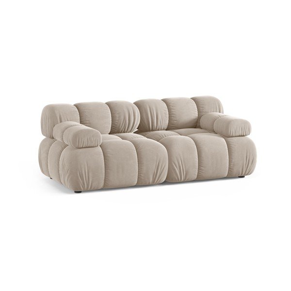 Canapea modulară crem cu tapițerie din catifea 188 cm – Micadoni -image-1