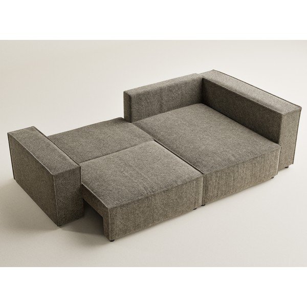 Colțar maro extensibil/cu spațiu de depozitare cu tapițerie din chenille (cu colț pe partea dreaptă/în formă de ”L”) Tonga – Maison de Rêve-image-3