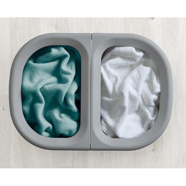 Coș de rufe gri deschis 2x40 l din material textil Duo – Joseph Joseph-image-2