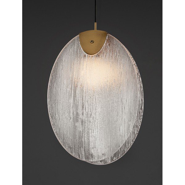 Lustră alămie LED din oțel cu abajur din sticlă Shelina – Nova Luce-image-4