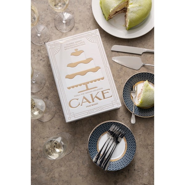 Furculițe pentru desert albe-argintii din oțel inoxidabil The Essentials Cake Tools – Printworks-image-1